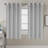 Lyla Linen Solid Color Bedroom Privacy Window Drapes Energy Saving Light Filtering Sheer Woven Linen Elegant Grommet 2 Curtain Panels , Dove-575099874-575099873