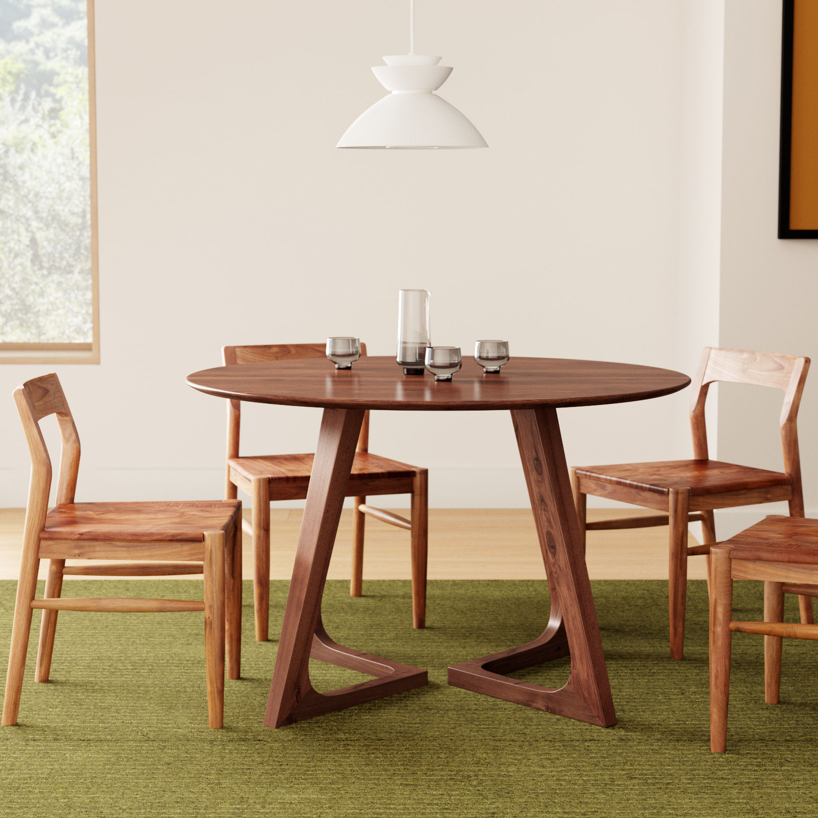 Fischer 48" Oak Dining Table, Brown