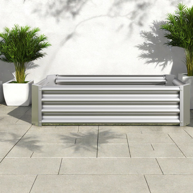 Ensemble de 2 jardinières en métal durables pour jardin 4 x 2 x 1 pi