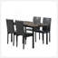 Ensemble de salle à manger en métal avec plateau en faux marbre 5 pièces Furniture - noir, ensemble de salle à manger, table et 4 chaises