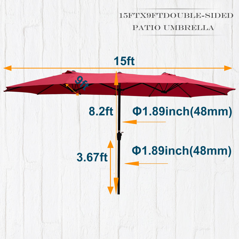 Parasol de marché avec manivelle Shanara