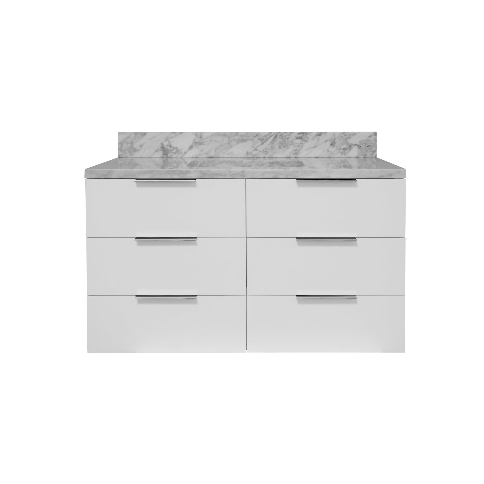 Mitchell 42'' Single Bathroom Vanity, Carrara Marble, White