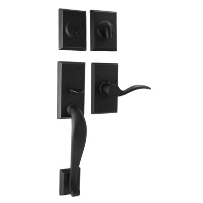 Molten Bronze Black Handle With Lever And Deadbolt Entry Set