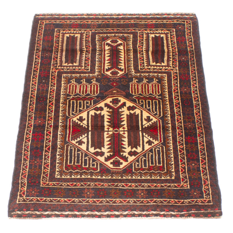 Tapis brun Teimani 2 pi 10 po x 5 pi 2 po