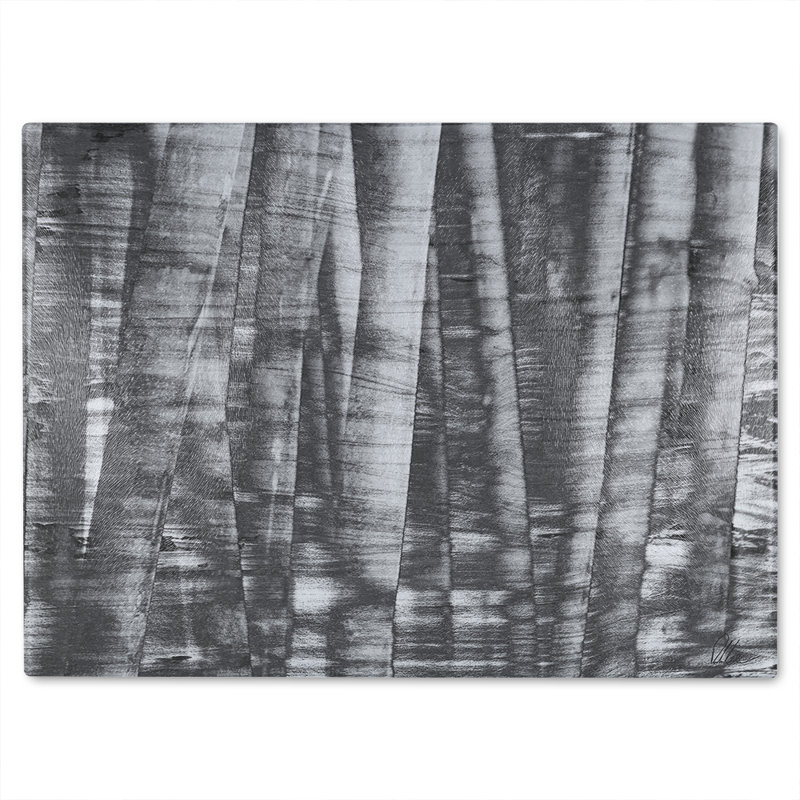 White Bamboo Glass Chopping Board, 28cm L x 20cm W