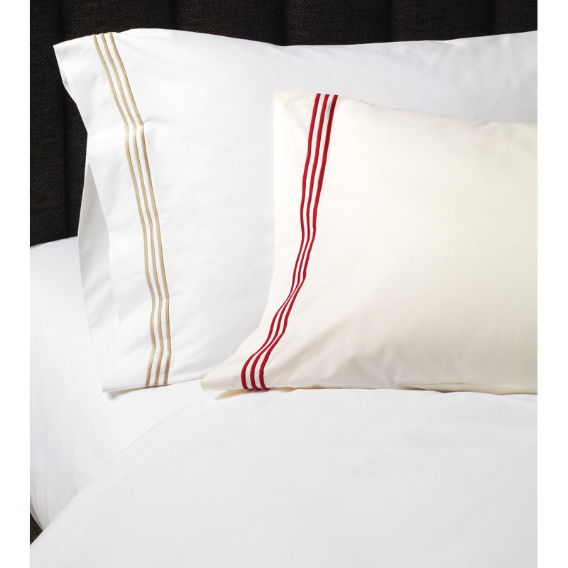 Tessa 100% Cotton Percale Sheet Set, King Sheet Set + 2 Pillowcases, Ivory/Black