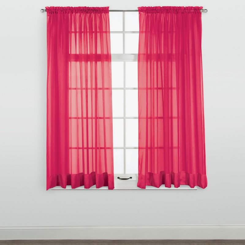 White Sheer Polyester Rod Pocket Window Curtain Panel 60" x 63"