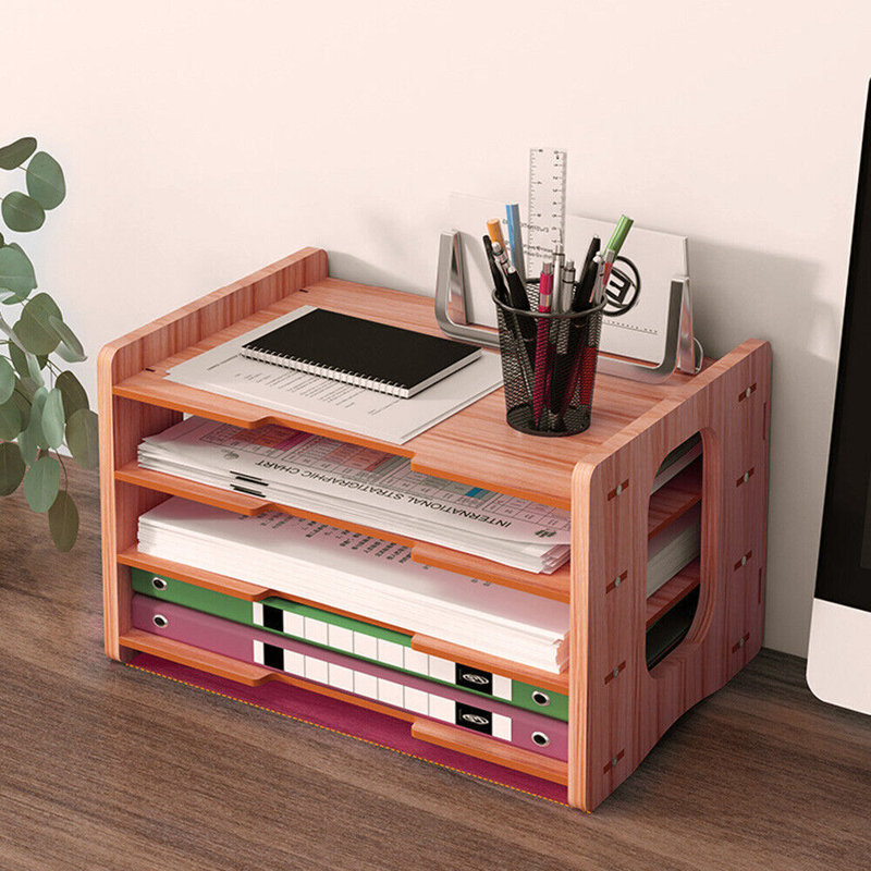 Manufactured Wood Desk Organiser, 4 Tier