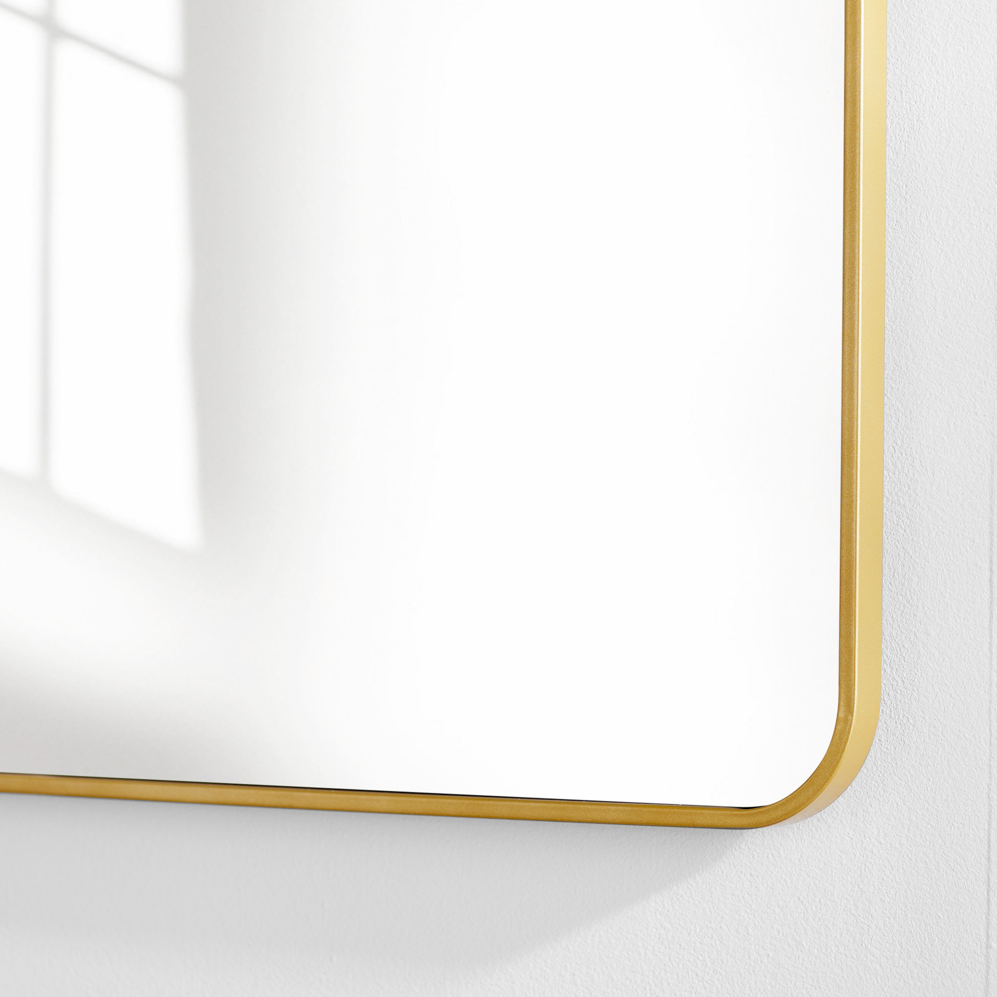 Sabine Metal Rounded Rectangle Wall Mirror, Brass, 40" x 30"