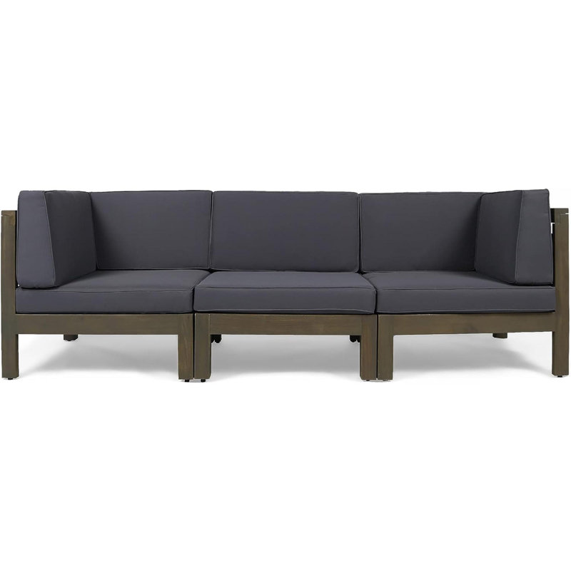 Outdoor Sofa, Dark Gray Cushion/Gray Frame