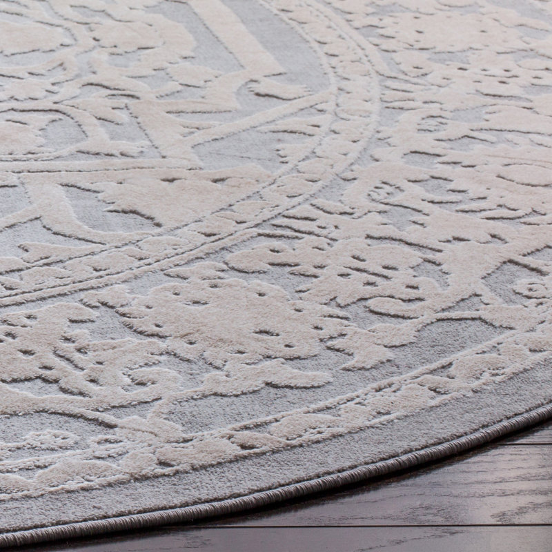 Tapis oriental gris clair Calidia, Rond 3 pi