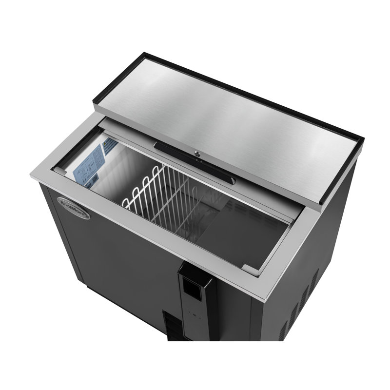 Glacière commerciale 36 po en noir avec ouvre-bouteille intégré, homologué ETL, 9 pi³ pi (km-boc36-bk), Noir