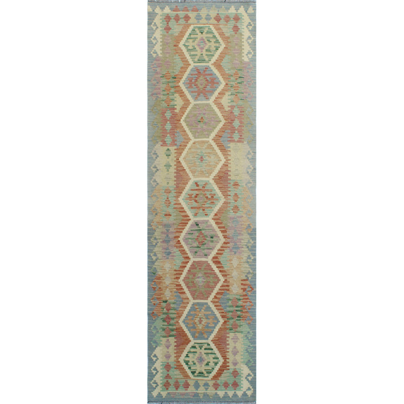Sun Faded Flatweave Makbule Rust Runner