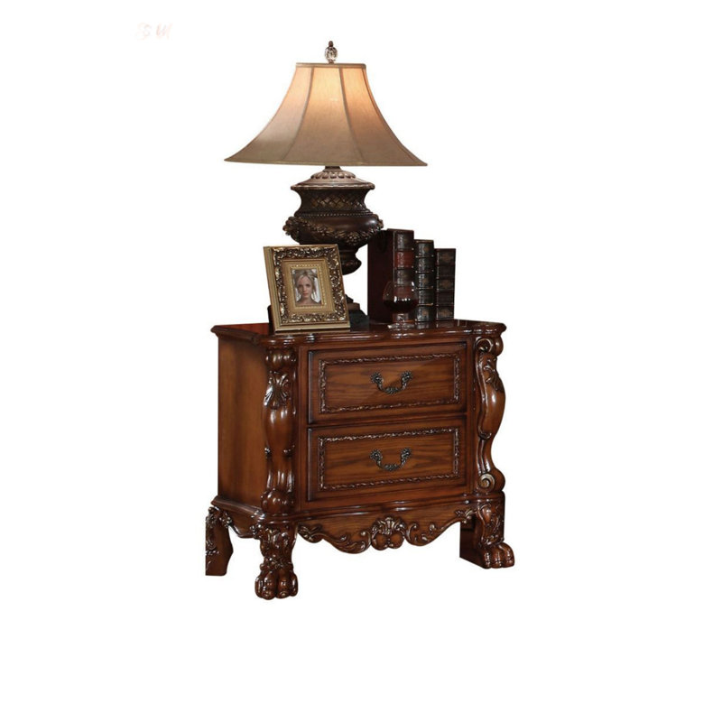 Charming Wooden Nightstand With 2 Drawers, Felt-Lined And Dovetail Construction For Elegant Storage