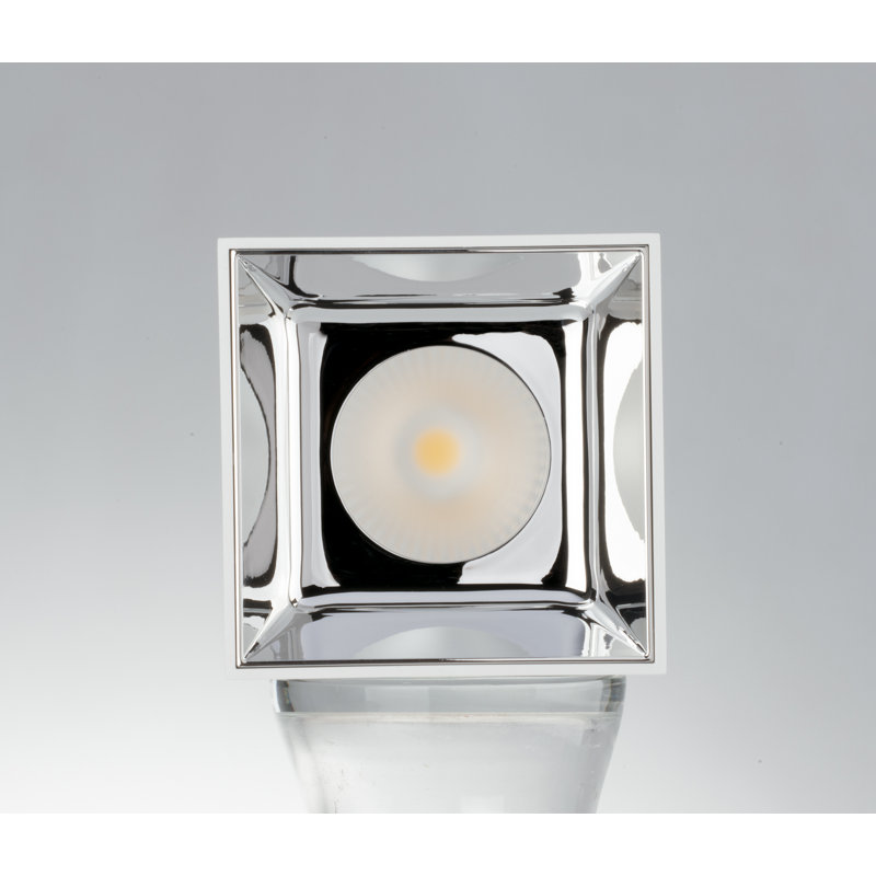 Acrylic LED Flush Mount, White/Chrome