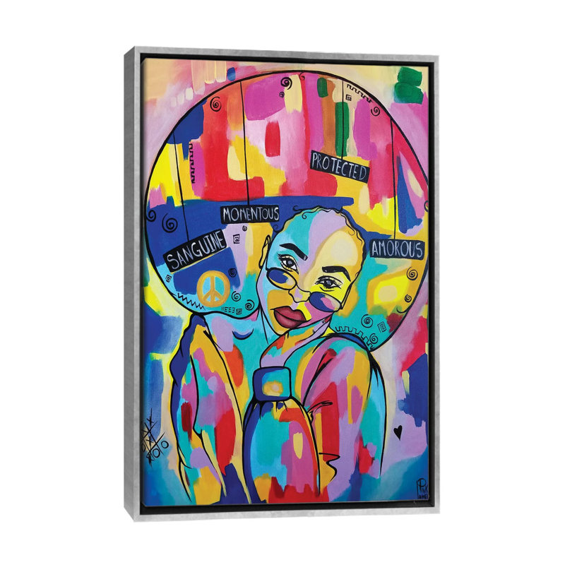 «Beauty» par Pinklomein - impression d'art graphique, H 26 po x l 18 po x 1,5 po, Toile encadrée argentée, Pas de tapis