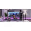 Grand lit mezzanine en métal avec garde-robe et lumière DEL, grand lit mezzanine avec bureau en forme de L et port USB pour les adolescents adultes, noir