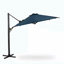 Grand parasol de patio en porte-à-faux carré bleu de 10 pi avec rotation à 360 ° et réglage des mésanges et parasol de terrasse robuste à baldaquin en polyester sans base.-273380940-278305762