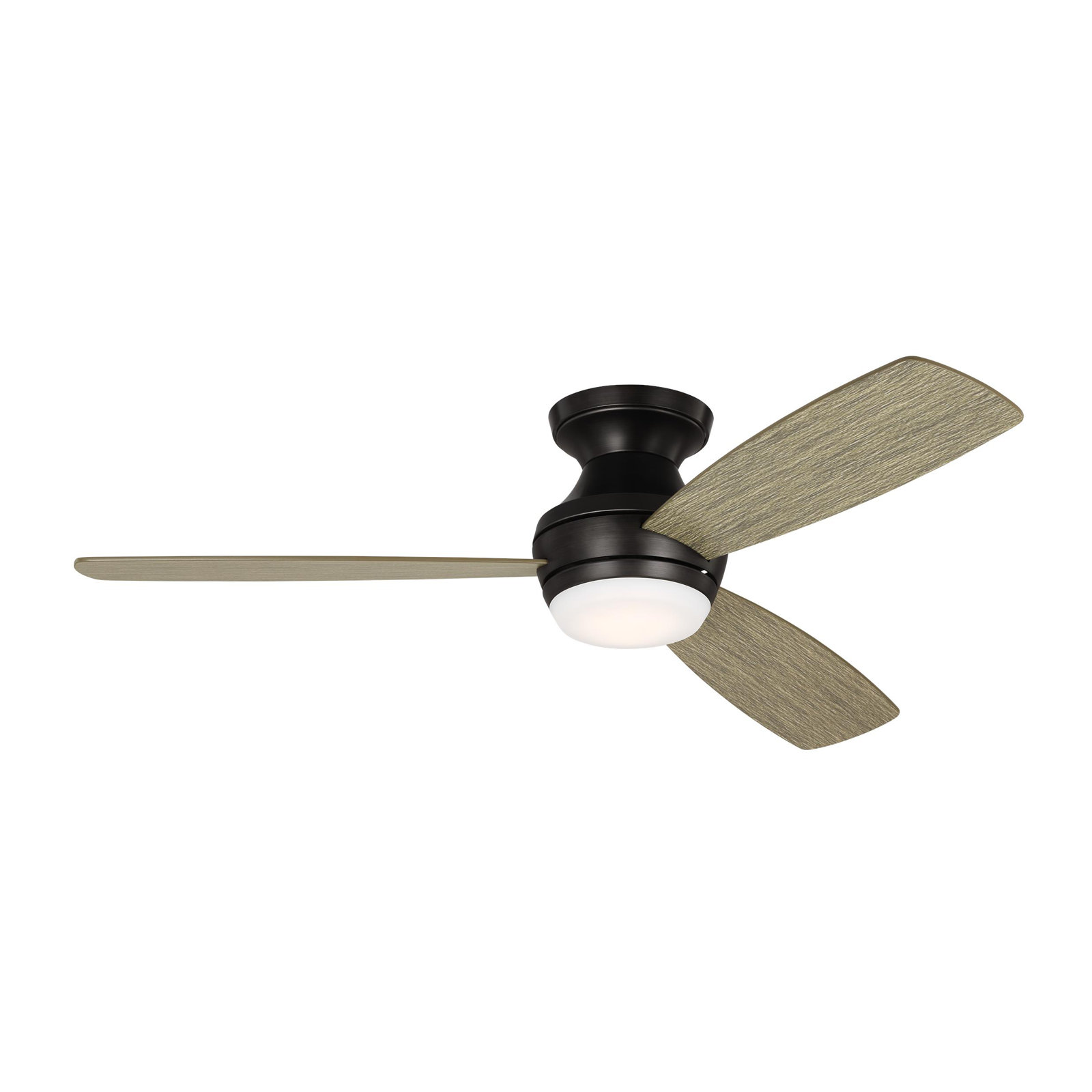 Rivers 3 Blade Ceiling Fan with LED Light Kit, Aged Pewter with Grey Weather Oak Blades, 52"