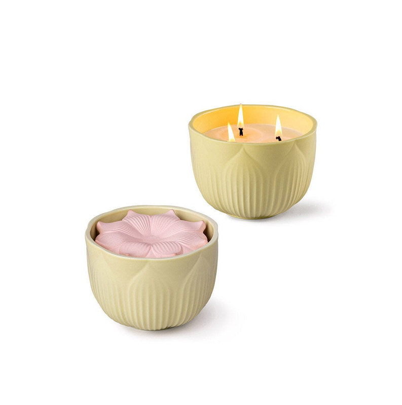 Fleurs Perfume Diffuser. Tropical Blossoms Scent, Cream