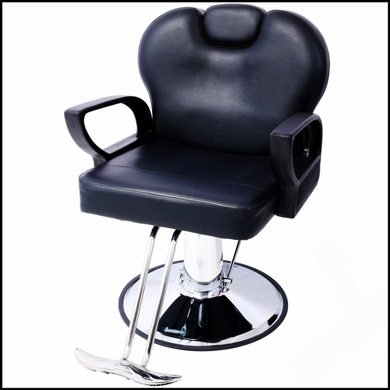Fauteuil de coiffeur hydraulique robuste avec fonction d'inclinaison et siège plus large pour une expérience de salon confortable