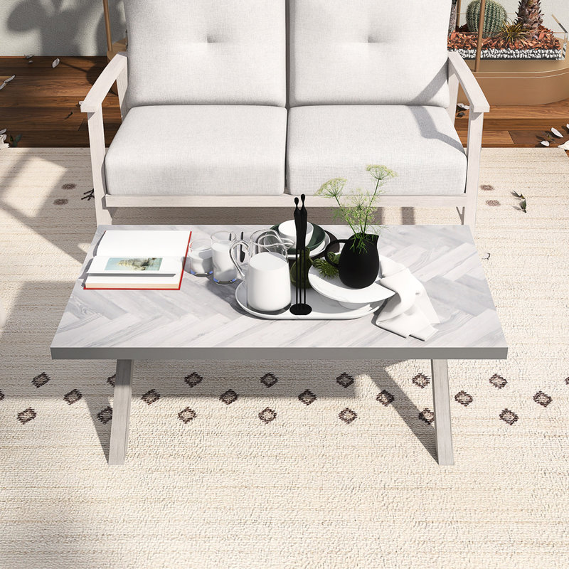 Table basse d'extérieur en aluminium et résine