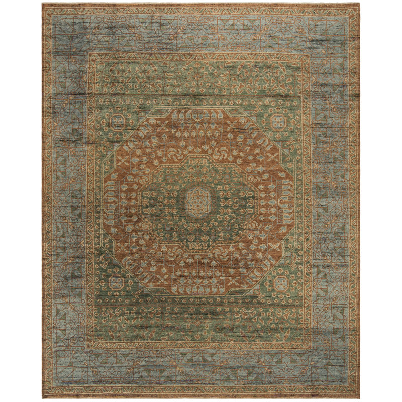 Tapis oriental en laine noué à la main Kline, Rectangle 6 pi x 9 pi