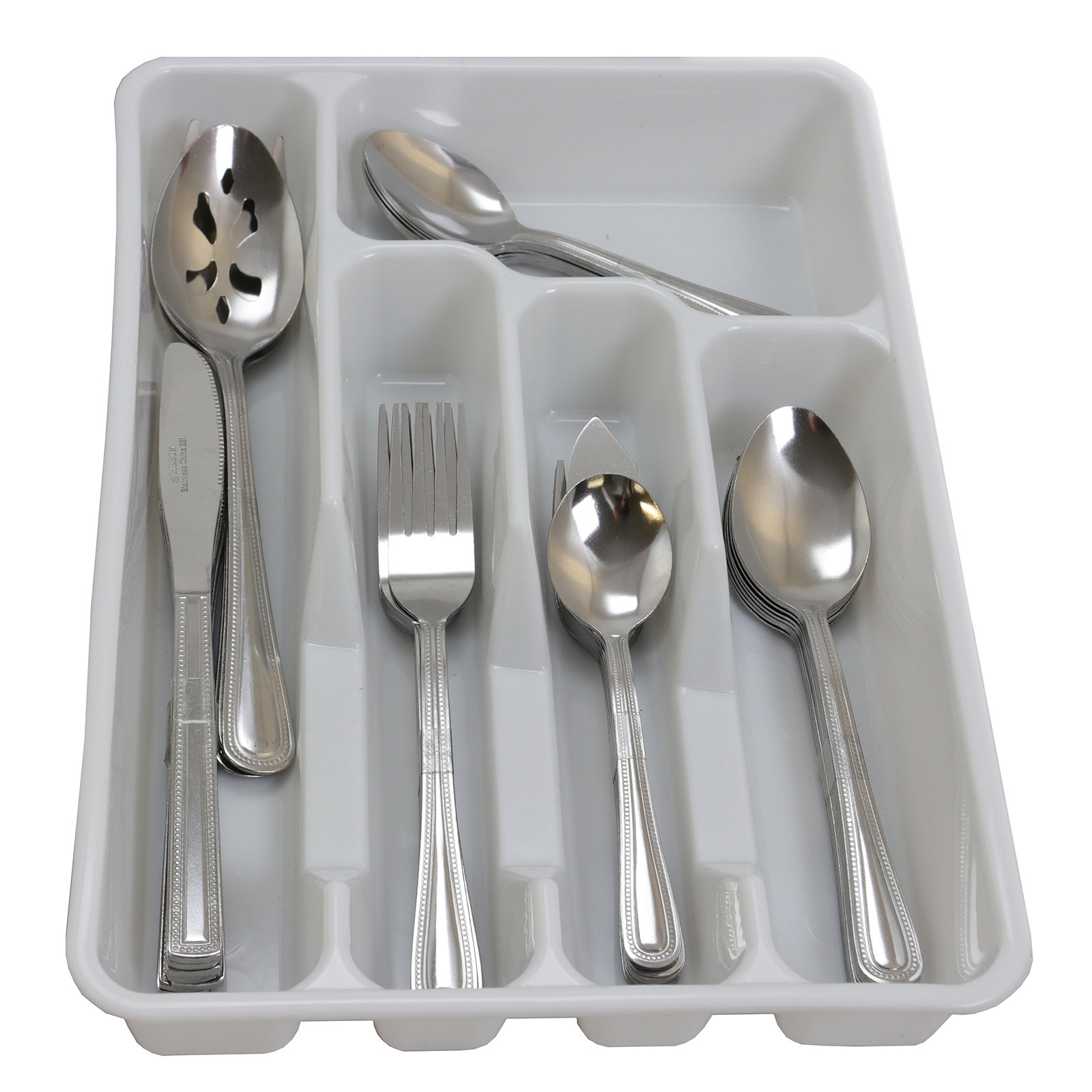 Gibson Home Basic Living Aston 45 Piece 18/10 Stainless Steel Flatware ...