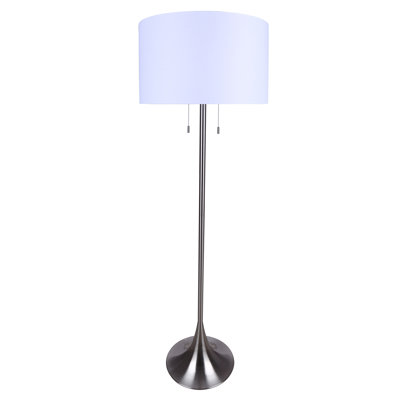 Lampe sur pied 2 lumières avec abat-jour blanc Altesa