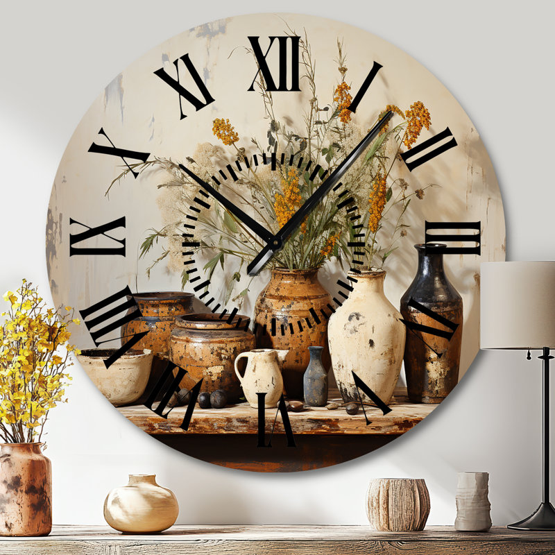 Horloge murale brune, Grand