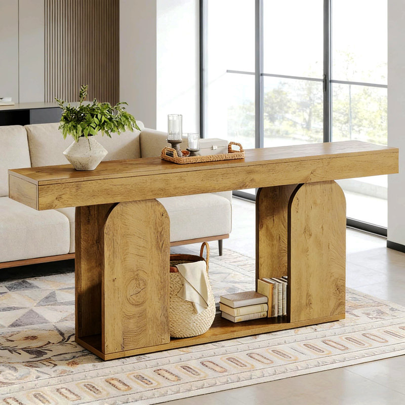 Table basse durable, table de canapé élégante, table de couloir autoportante