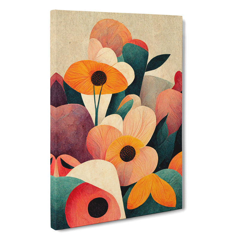 Unique Flowers Abstract No.3 - Wrapped Canvas, 76cm H x 50cm W x 3cm D