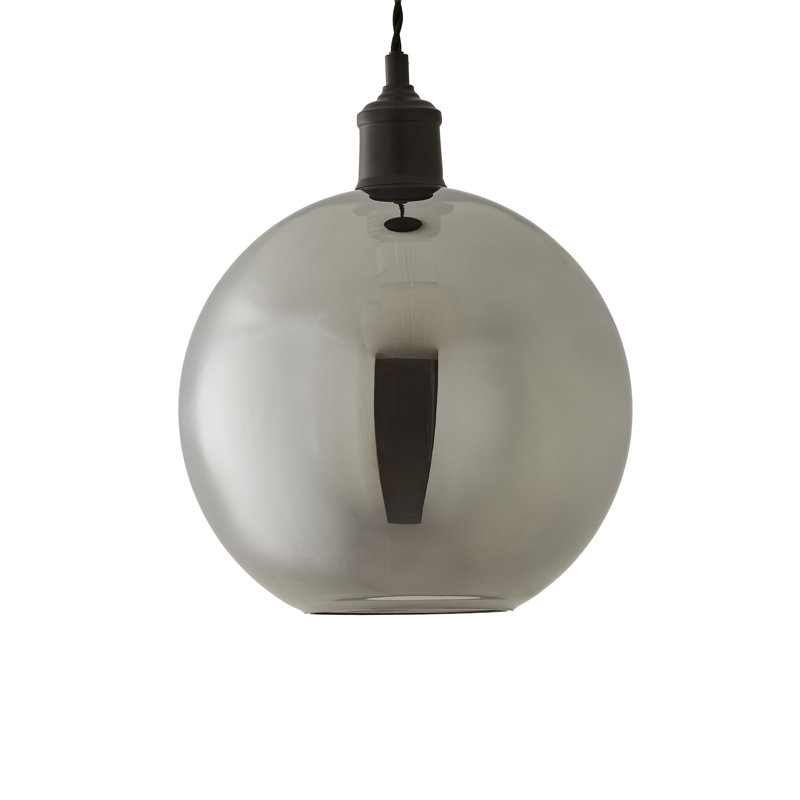 23.5cm H Glass Round Pendant Shade, Grey