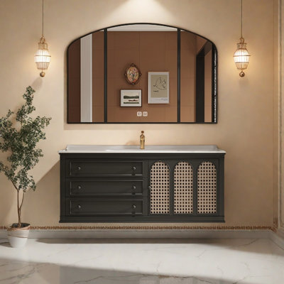 French light luxury retro style bathroom cabinet