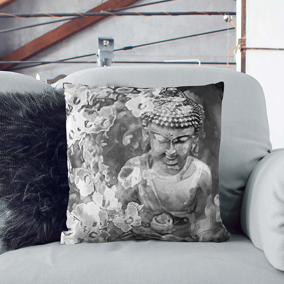 Buddha Surrounded in Abstract Cushion with Filling