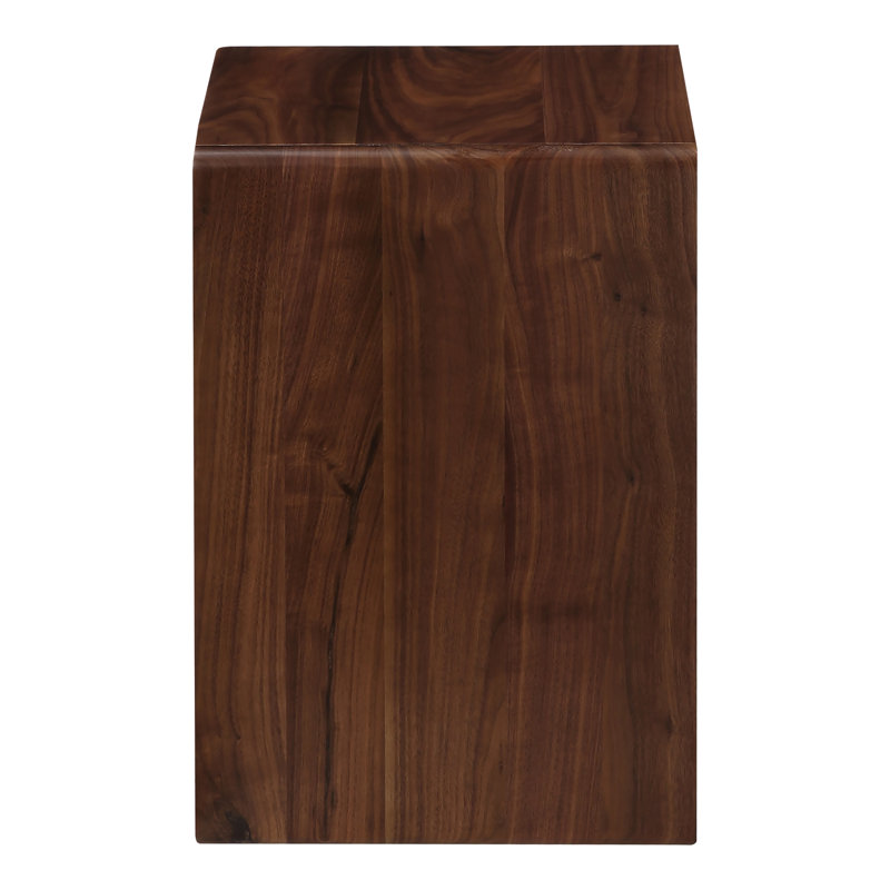 Hiroki Solid Wood End Table, Natural Walnut