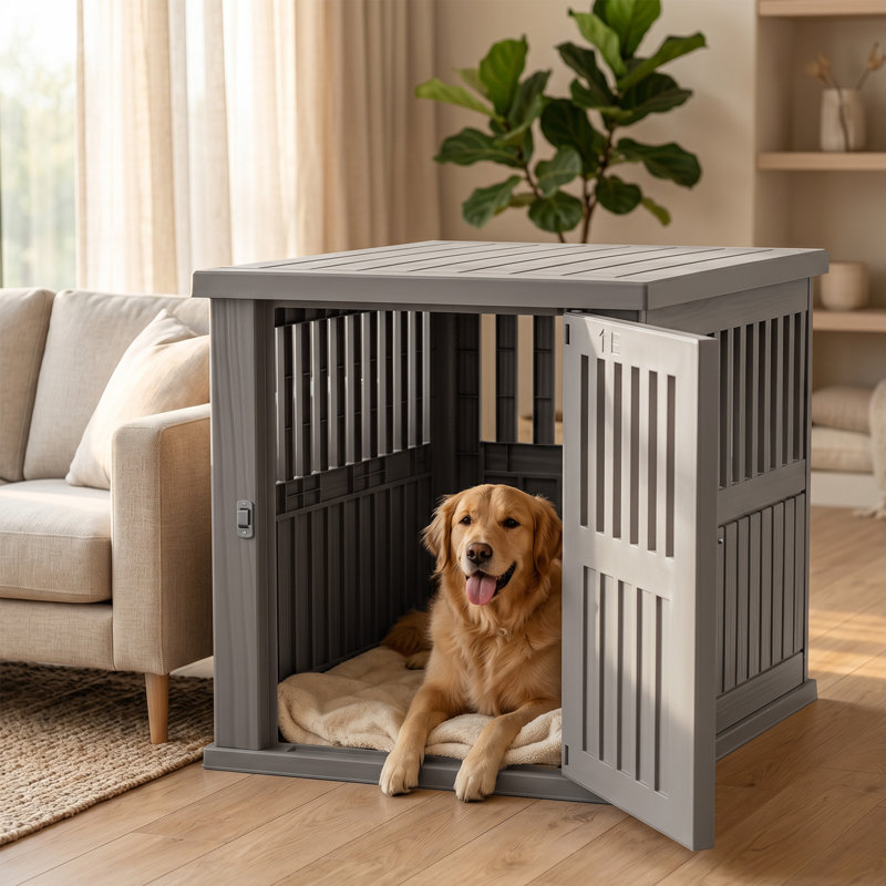 Cage pour chien de grande race, Gris