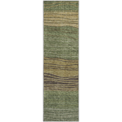 Premium Machine Washable Tweedy Olive Rug