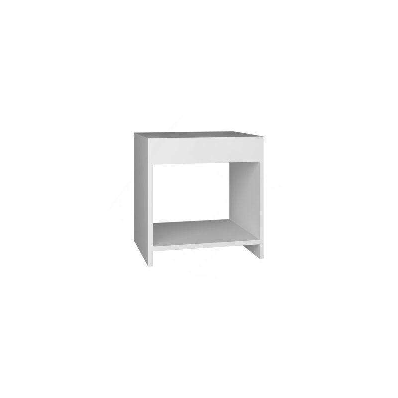 Grande table de chevet minimaliste avec tablette ouverte 16,5 po Chroma, Blanc