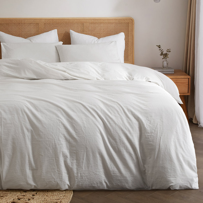 Ensemble de housse de couette et taie décorative 100% lin français avec fermeture à glissière cachée et attaches de coin