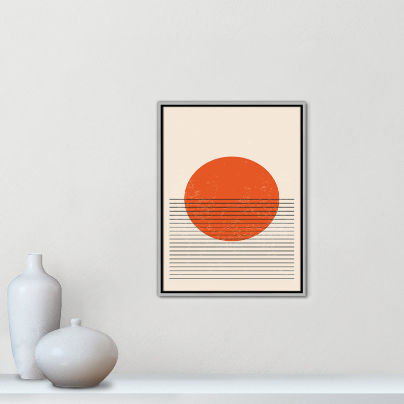 «Bright Minimal Series # 2» par Stanley, Toile avec cadre, Flottant argent, L 19,5 po x H 25,5 po