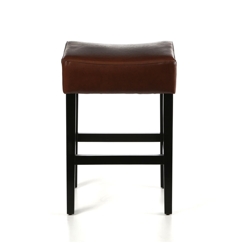 Lorraine Upholstered Counter Stool with Solid Wood Frame, Hazelnut