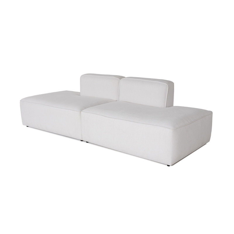 Stylish Corner Sofa, White Beech Wood Frame, 94.5 x 27.2 x 35.4 inches | Durable Plastic Legs, 30 DNS Foam Cushioning | Perfect for Modern Living Rooms & Family Spaces, Comfortable & Elegant Design