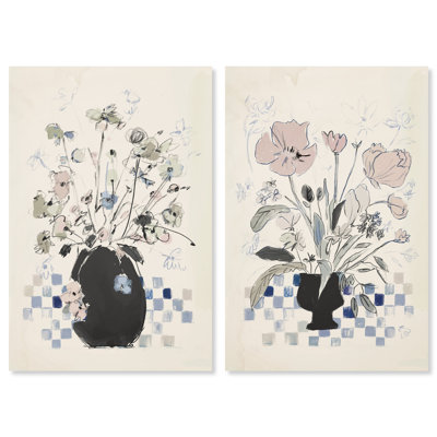 Modern Bloom Set Floral & Botanical Canvas Print by Oliver Gal, Black Frame, 10 x 15