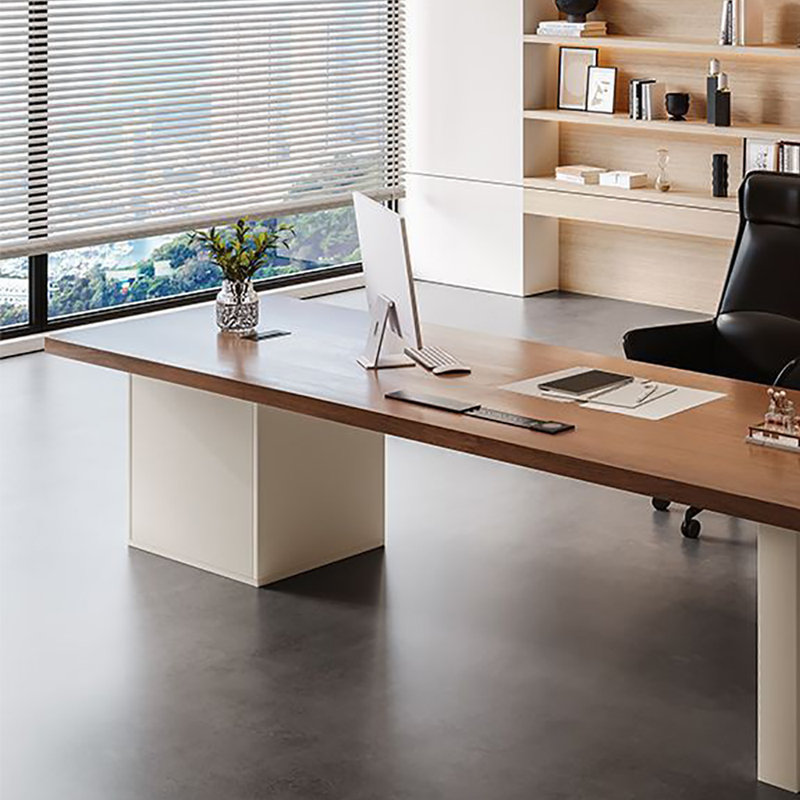 Bureau en bois massif avec rangement intelligent, H 29,5 po x l 63 po x P 31,5 po