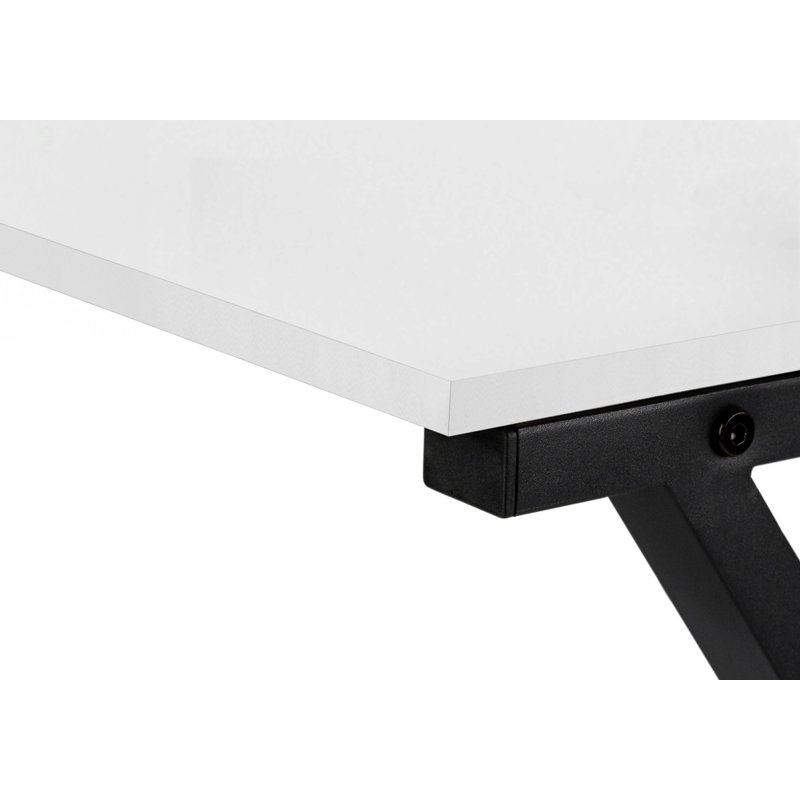 Bureau d'ordinateur, bureau personnel, coin, L 55 po, forme en L, travail, stratifié pour ordinateur portable, métal, contemporain, moderne