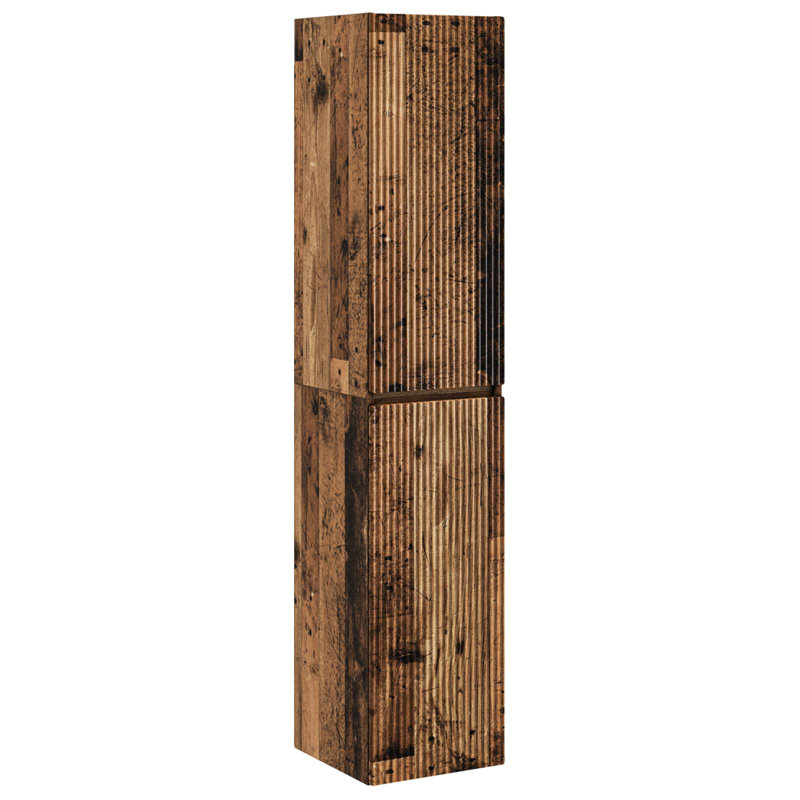 Engineered Wood Linen Cabinet, Old Wood