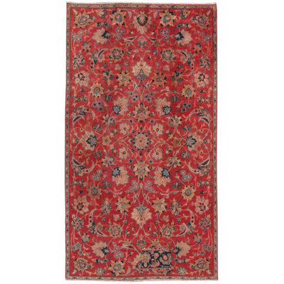 Tapis de couloir en coton / laine oriental bleu noué à la main 4 pi 3 po x 8 pi 10 po Oriental