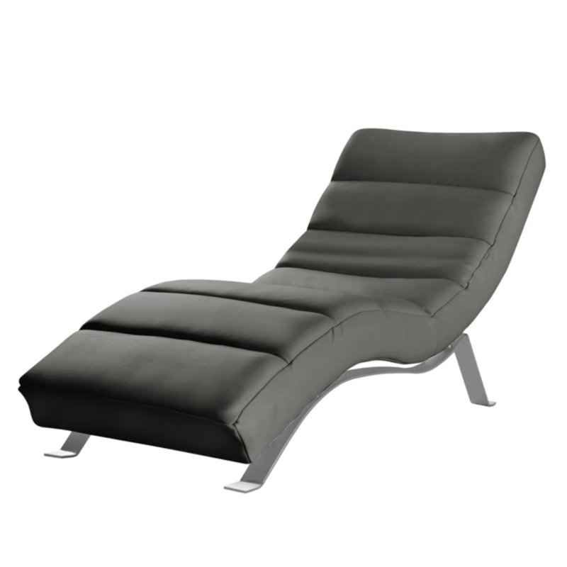 Edena Upholstered Chaise Lounge, Grey
