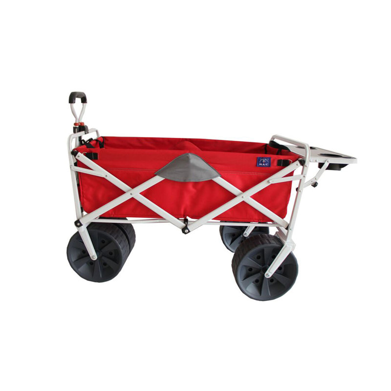 Chariot utilitaire pliable tout terrain avec table Mac Sports, Rouge / Mauve